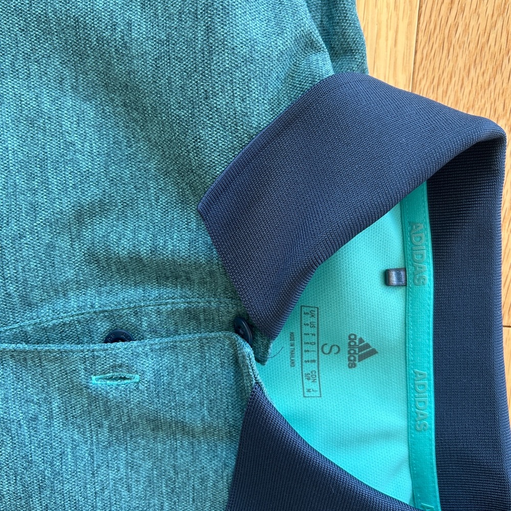 Adidas Aqua and Navy Polo Shirt